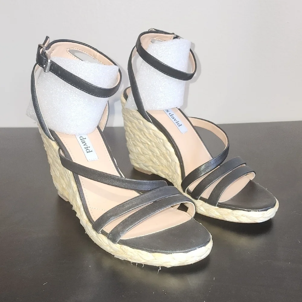 Black Wedge Sandals